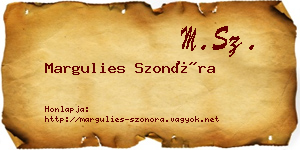 Margulies Szonóra névjegykártya